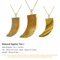 Tan Natural Stone Necklace in 18K Gold Plated