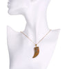 Tan Natural Stone Necklace in 18K Gold Plated