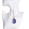 Blue Agate Natural Stone Necklace in 18K Gold Plated, Necklace, Golden NYC Jewelry, Golden NYC Jewelry  jewelryjewelry deals, swarovski crystal jewelry, groupon jewelry,, jewelry for mom,
