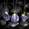 Purple Natural Stone Necklace in 18K Gold Plated