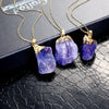 Purple Natural Stone Necklace in 18K Gold Plated