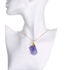 Purple Natural Stone Necklace in 18K Gold Plated