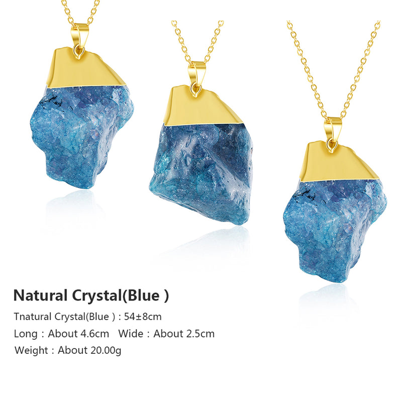 Surfer Blue Natural Stone Necklace in 18K Gold Plated