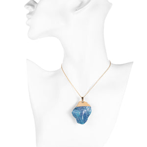 Surfer Blue Natural Stone Necklace in 18K Gold Plated