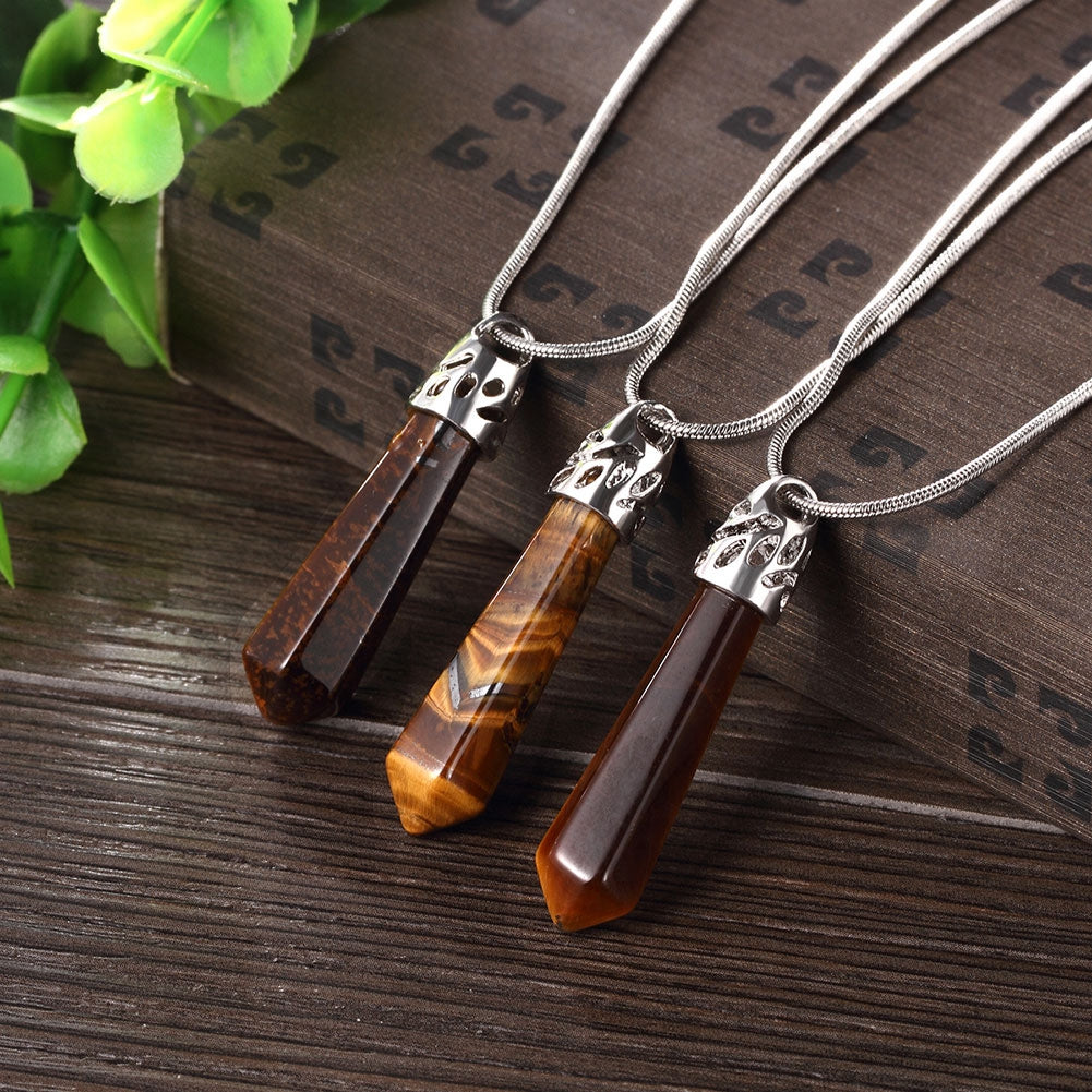 2.00 Natural Brown Natural Stone Necklace in 18K White Gold Plated, Necklace, Golden NYC Jewelry, Golden NYC Jewelry jewelryjewelry deals, swarovski crystal jewelry, groupon jewelry,, jewelry for mom,