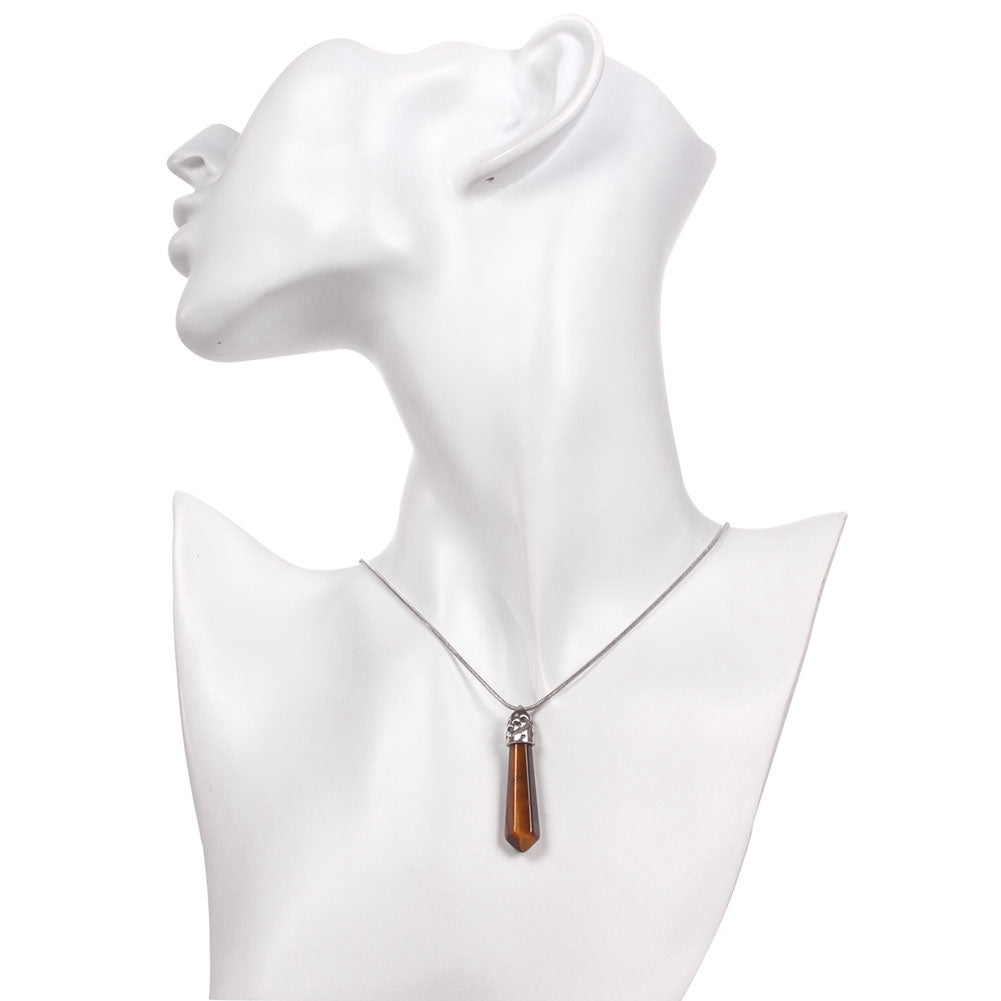 2.00 Natural Brown Natural Stone Necklace in 18K White Gold Plated, Necklace, Golden NYC Jewelry, Golden NYC Jewelry jewelryjewelry deals, swarovski crystal jewelry, groupon jewelry,, jewelry for mom,