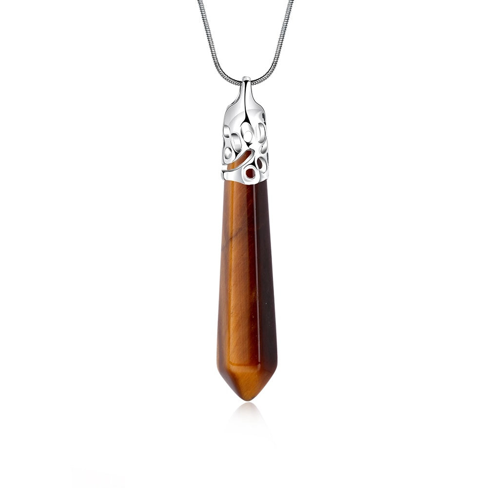 2.00 Natural Brown Natural Stone Necklace in 18K White Gold Plated, Necklace, Golden NYC Jewelry, Golden NYC Jewelry jewelryjewelry deals, swarovski crystal jewelry, groupon jewelry,, jewelry for mom,