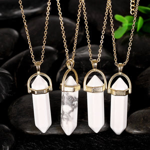 1.00 Natural White Natural Stone Necklace in 18K Gold Plated, Necklace, Golden NYC Jewelry, Golden NYC Jewelry  jewelryjewelry deals, swarovski crystal jewelry, groupon jewelry,, jewelry for mom,