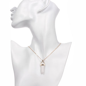 1.00 Natural White Natural Stone Necklace in 18K Gold Plated, Necklace, Golden NYC Jewelry, Golden NYC Jewelry  jewelryjewelry deals, swarovski crystal jewelry, groupon jewelry,, jewelry for mom,