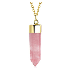 1.00 Natural Pink Natural Stone Necklace in 18K Gold Plated, Necklace, Golden NYC Jewelry, Golden NYC Jewelry  jewelryjewelry deals, swarovski crystal jewelry, groupon jewelry,, jewelry for mom,