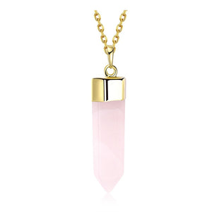 1.00 Natural Light Pink Natural Stone Necklace in 18K Gold Plated, Necklace, Golden NYC Jewelry, Golden NYC Jewelry  jewelryjewelry deals, swarovski crystal jewelry, groupon jewelry,, jewelry for mom,