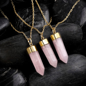 1.00 Natural Light Pink Natural Stone Necklace in 18K Gold Plated, Necklace, Golden NYC Jewelry, Golden NYC Jewelry  jewelryjewelry deals, swarovski crystal jewelry, groupon jewelry,, jewelry for mom,