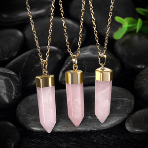 1.00 Natural Light Pink Natural Stone Necklace in 18K Gold Plated, Necklace, Golden NYC Jewelry, Golden NYC Jewelry  jewelryjewelry deals, swarovski crystal jewelry, groupon jewelry,, jewelry for mom,