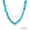 Turquoise Natural Stone Necklace in 18K White Gold Plated