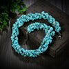 Turquoise Natural Stone Necklace in 18K White Gold Plated