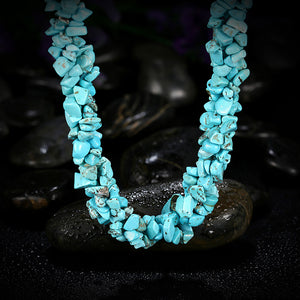 Turquoise Natural Stone Necklace in 18K White Gold Plated