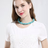 Turquoise Natural Stone Necklace in 18K White Gold Plated