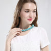 Turquoise Natural Stone Necklace in 18K White Gold Plated