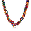 Rainbow Natural Stone Necklace in 18K White Gold Plated