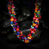 Rainbow Natural Stone Necklace in 18K White Gold Plated