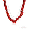 Pomegranite Red Passion Natural Stone Necklace in 18K White Gold Plated