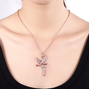 18K Rose Gold Plated Swarovski Elements Flying Angel Necklace, , Golden NYC Jewelry, Golden NYC Jewelry  jewelryjewelry deals, swarovski crystal jewelry, groupon jewelry,, jewelry for mom,