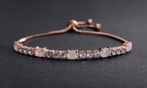 Fiery Opal Tennis Bracelet Made with Swarovski Crystals in Rose Gold, , Golden NYC Jewelry, Golden NYC Jewelry  jewelryjewelry deals, swarovski crystal jewelry, groupon jewelry,, jewelry for mom, 