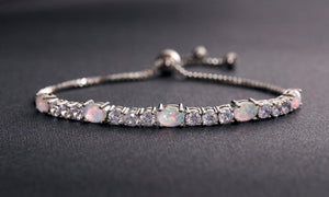 Fiery Opal Tennis Bracelet Made with Swarovski Crystals in Rose Gold, , Golden NYC Jewelry, Golden NYC Jewelry  jewelryjewelry deals, swarovski crystal jewelry, groupon jewelry,, jewelry for mom, 