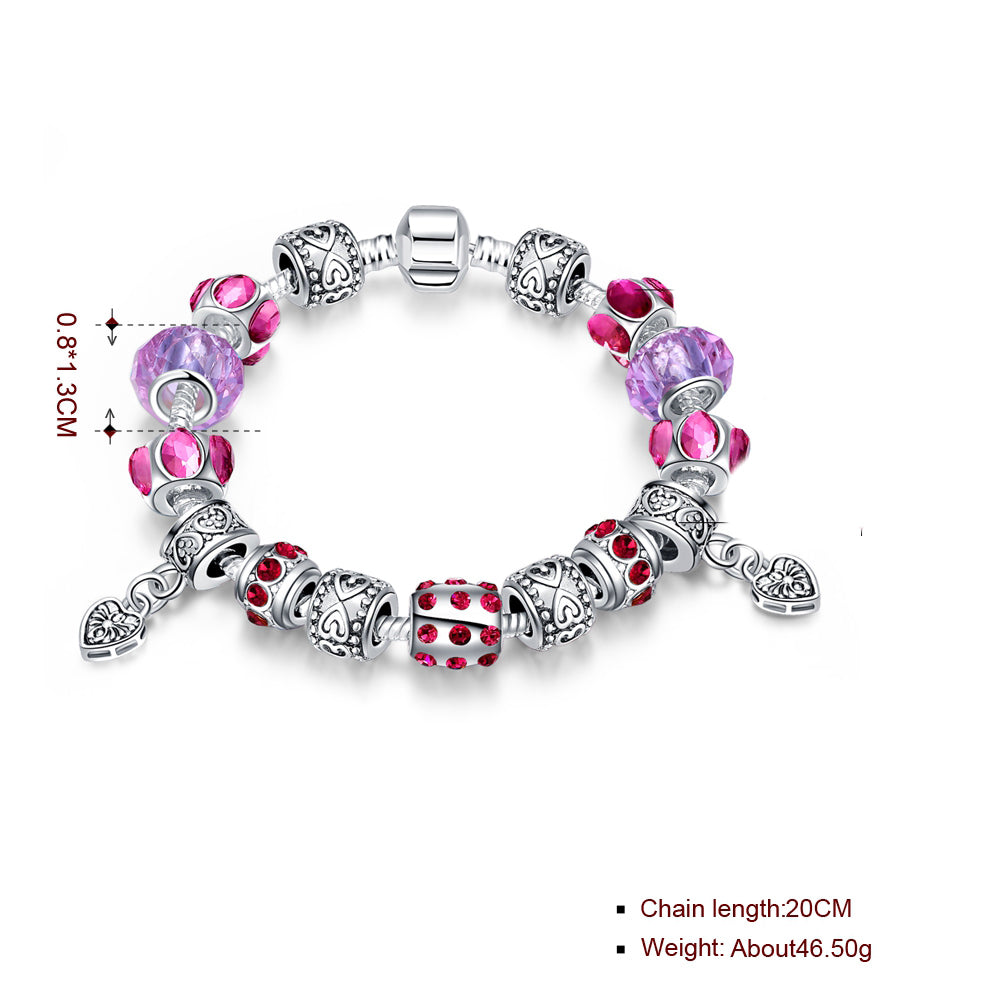 Purple Passion Magnetic Clasp Bracelet in 18K White Gold Plated