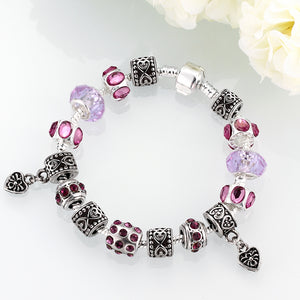 Purple Passion Magnetic Clasp Bracelet in 18K White Gold Plated
