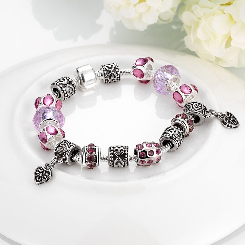 Purple Passion Magnetic Clasp Bracelet in 18K White Gold Plated