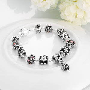 Midnight Floral Garden Pandora Inspired Bracelet