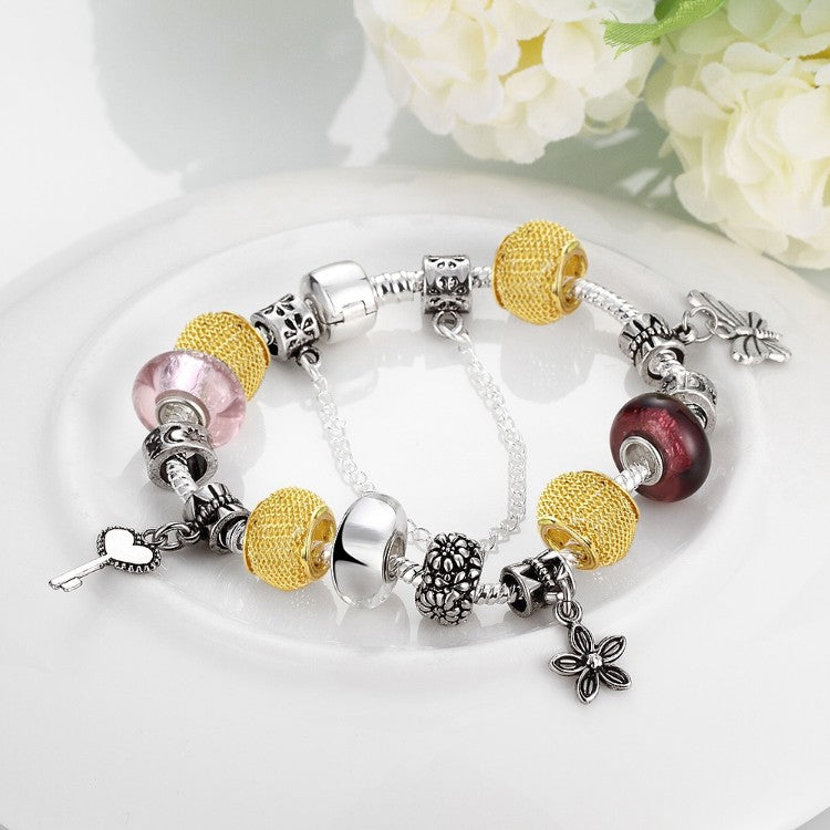 The Key to My Heart Pandora Inspired Bracelet - Golden NYC Jewelry