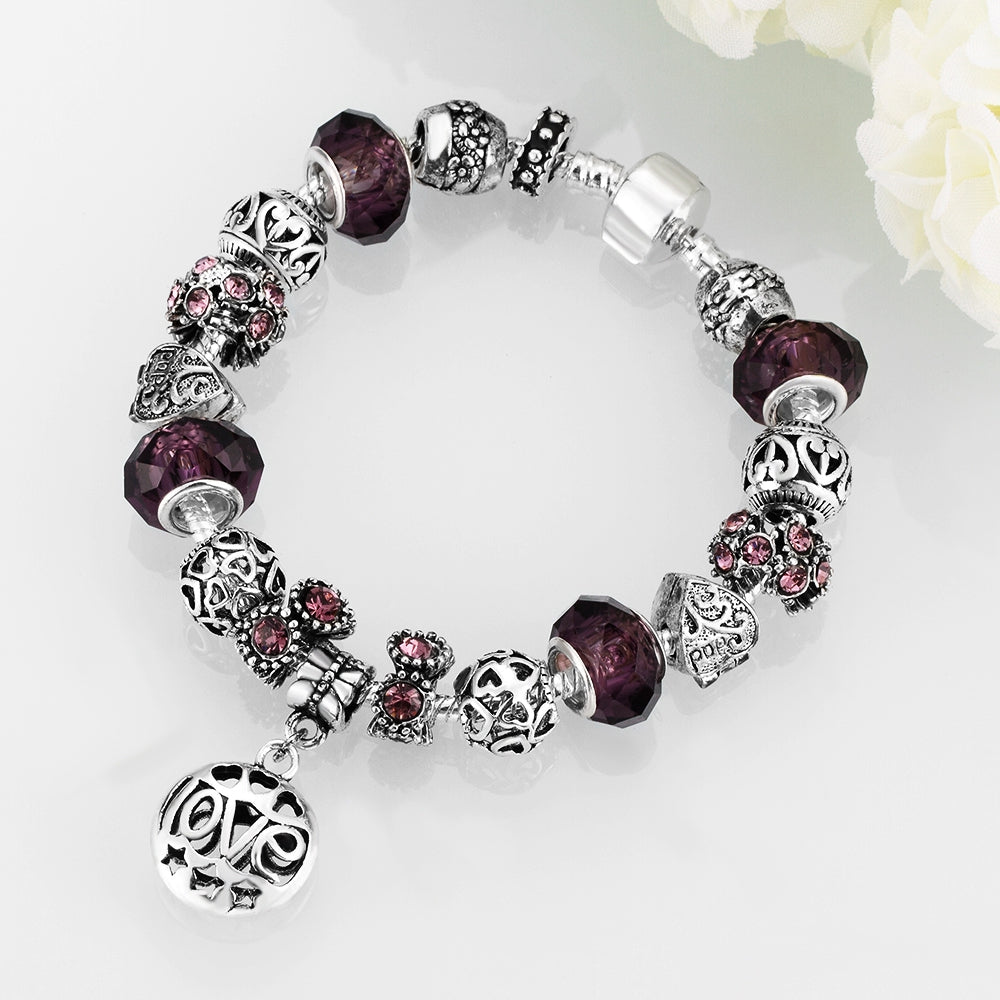 Amethyst Purple Magnetic Clasp Bracelet in 18K White Gold Plated, Bracelet, Golden NYC Jewelry, Golden NYC Jewelry jewelryjewelry deals, swarovski crystal jewelry, groupon jewelry,, jewelry for mom,