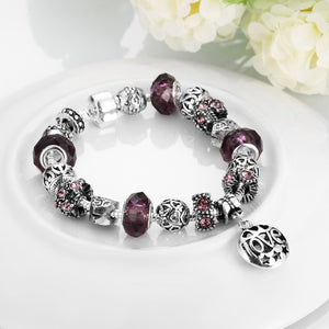 Purple Fusion Pandora Inspired Bracelet - Golden NYC Jewelry