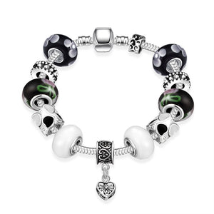 Multi Color Black & White Pandora Inspired Bracelet