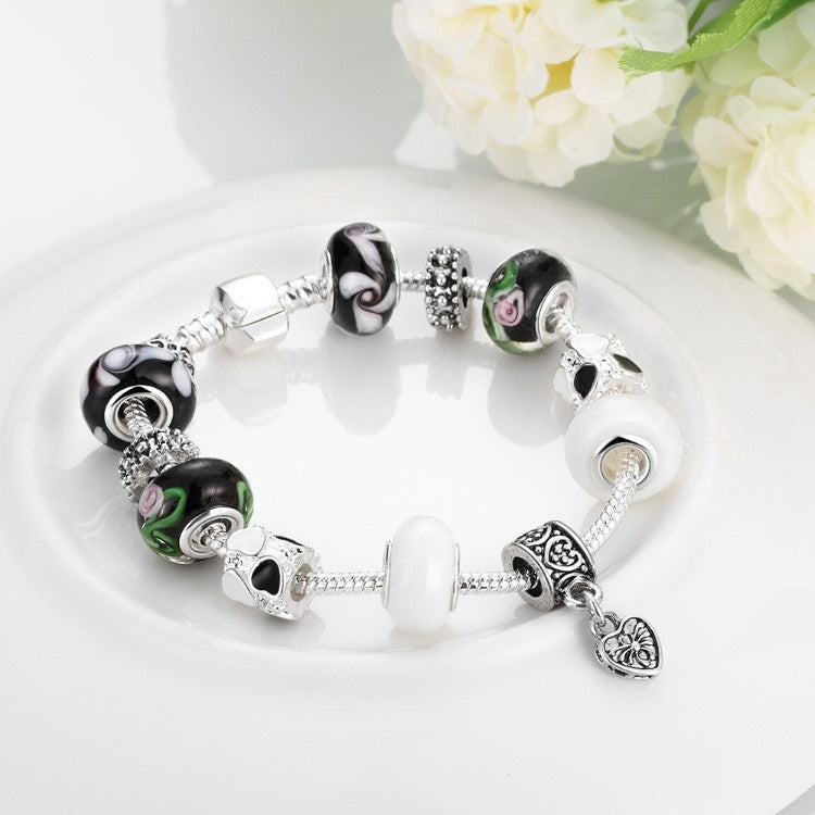 Multi Color Black & White Pandora Inspired Bracelet - Golden NYC Jewelry