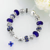 Sapphire Blue Magnetic Clasp Bracelet in 18K White Gold Plated
