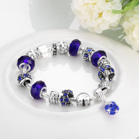 Sapphire Blue Magnetic Clasp Bracelet in 18K White Gold Plated