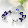 Sapphire Blue Magnetic Clasp Bracelet in 18K White Gold Plated