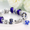 Sapphire Blue Magnetic Clasp Bracelet in 18K White Gold Plated