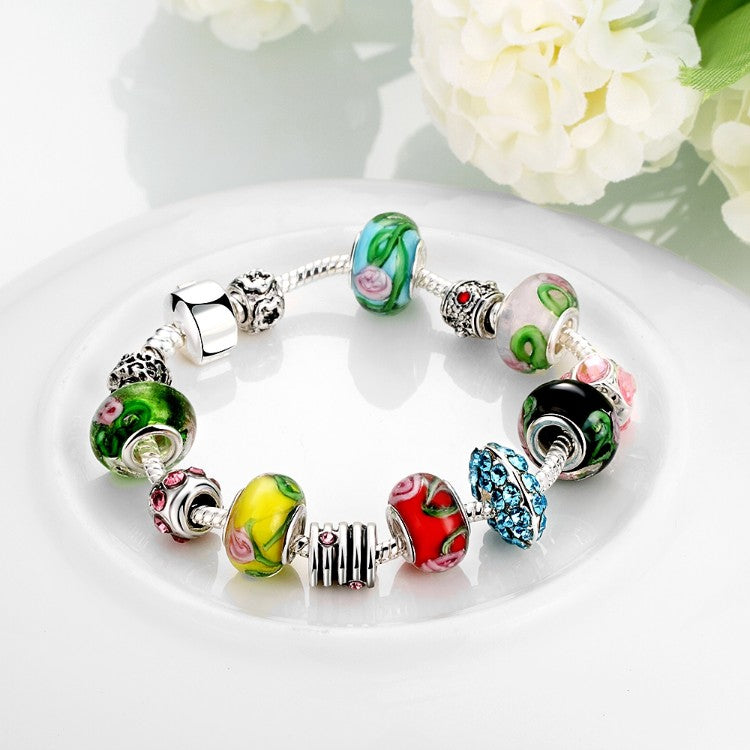 Colors Of the Rainbow Pandora Inspired Bracelet - Golden NYC Jewelry