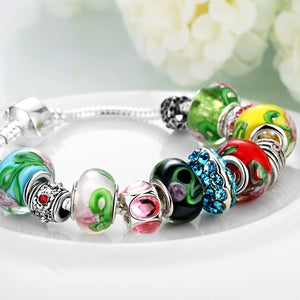 Colors Of the Rainbow Pandora Inspired Bracelet - Golden NYC Jewelry
