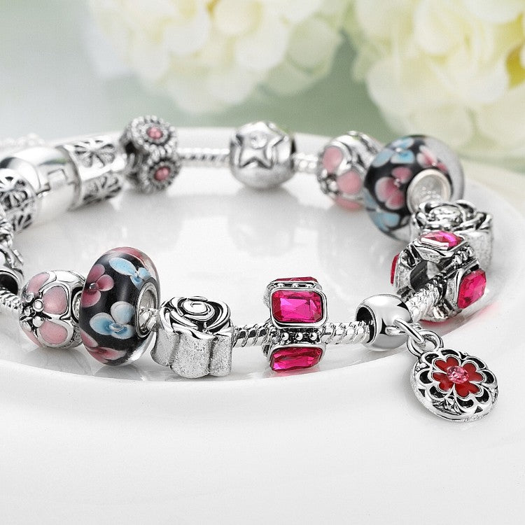 Light Pink Wave Pandora Inspired Bracelet - Golden NYC Jewelry