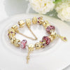Gold & Milk Ruby Pandora Inspired Bracelet - Golden NYC Jewelry