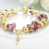 Gold & Milk Ruby Pandora Inspired Bracelet - Golden NYC Jewelry