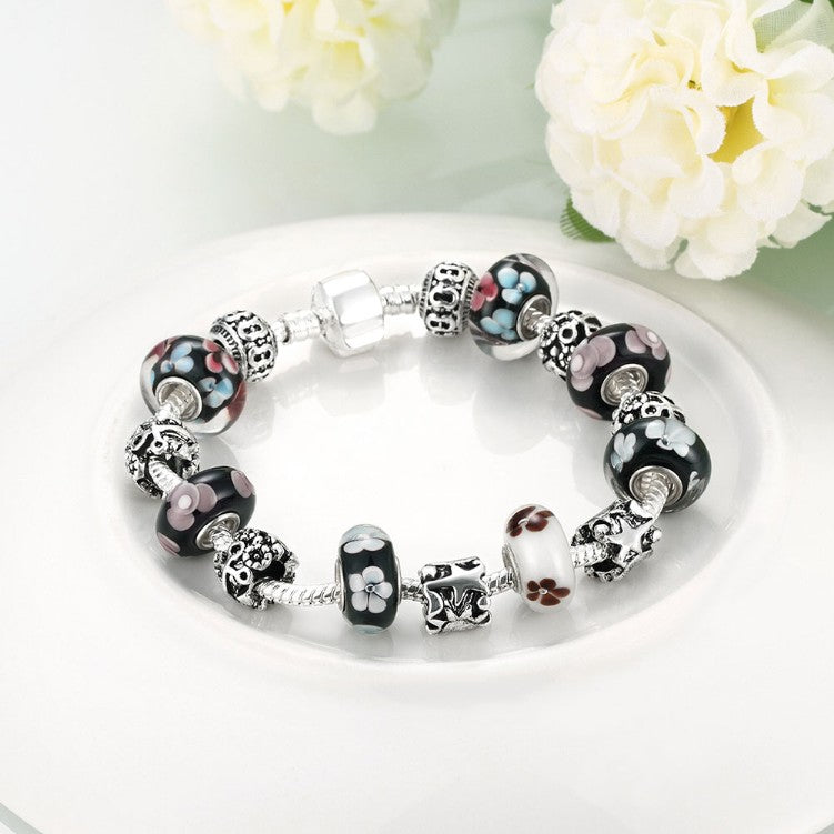 Flower Bundles Pandora Inspired Bracelet - Golden NYC Jewelry