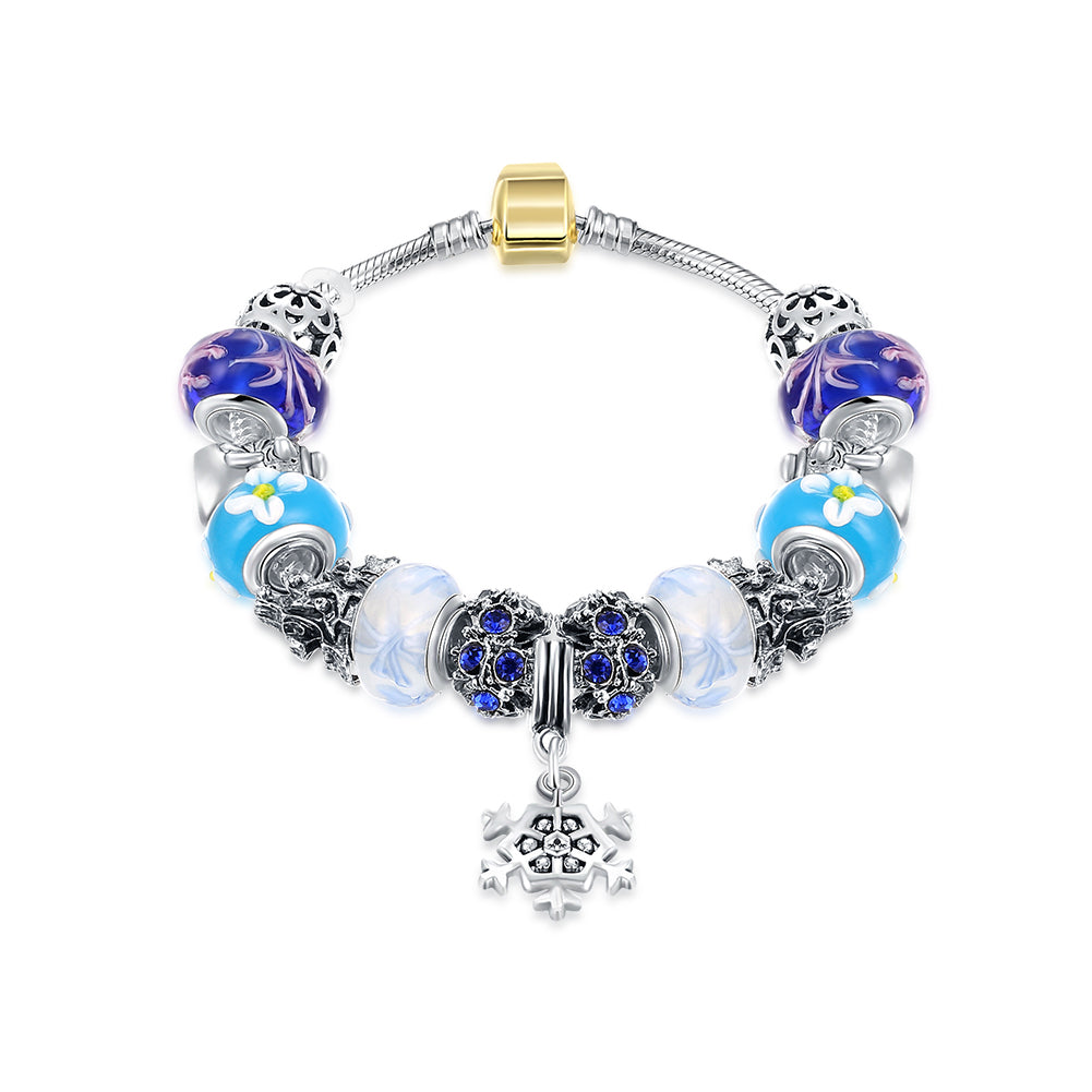 Frozen Inspired Magnetic Clasp Bracelet in 18K White Gold Plated