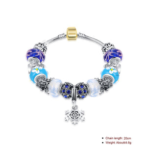Frozen Inspired Magnetic Clasp Bracelet in 18K White Gold Plated