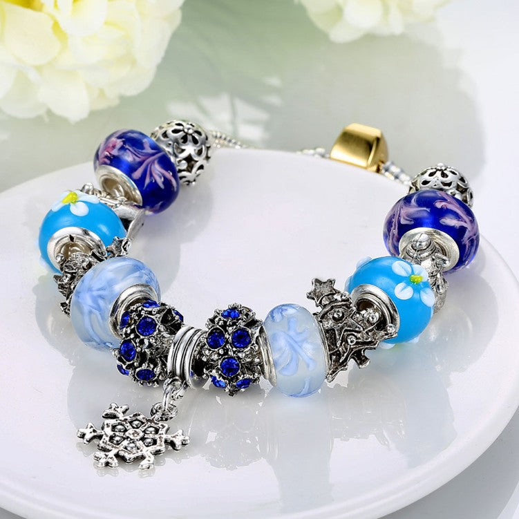 Snowflakes In Aspen Pandora Inspired Bracelet - Golden NYC Jewelry
